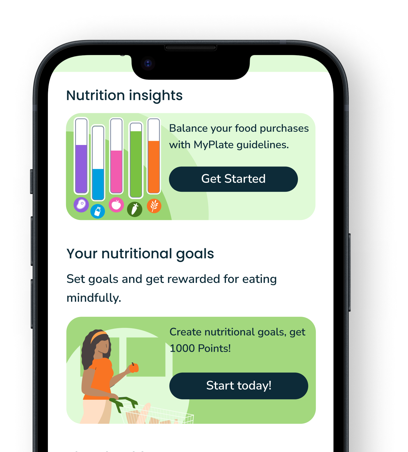 View Your Nutrition screen
