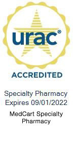 urac accredited specialty pharmacy logo, expires 9/1/2021
